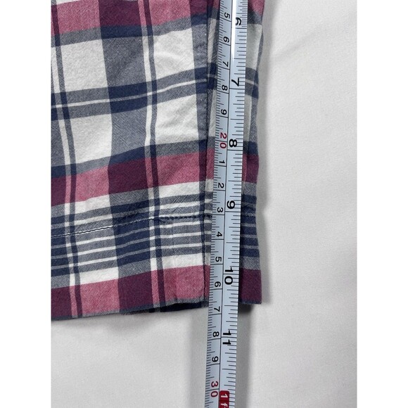 Polo Ralph Lauren Mens Shorts 35 Plaid Chino Maroon Navy Blue Cotton - Picture 7 of 9